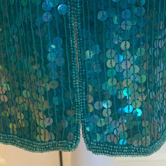 Vintage Scala 100% Pure Silk Sequin Cocktail Dress - Picture 4 of 7